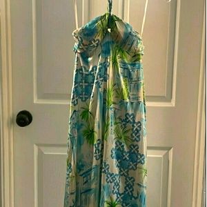 Lily pulitzer silk halter dress